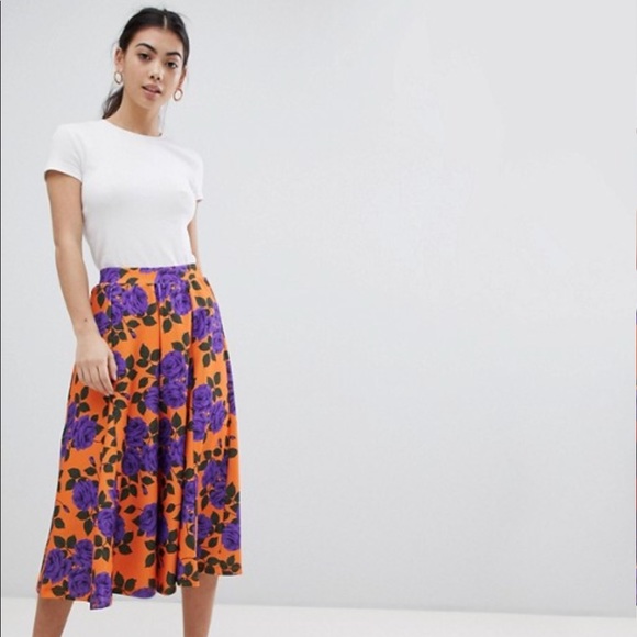ASOS Pants - NWOT ASOS petite wide leg culottes floral pants